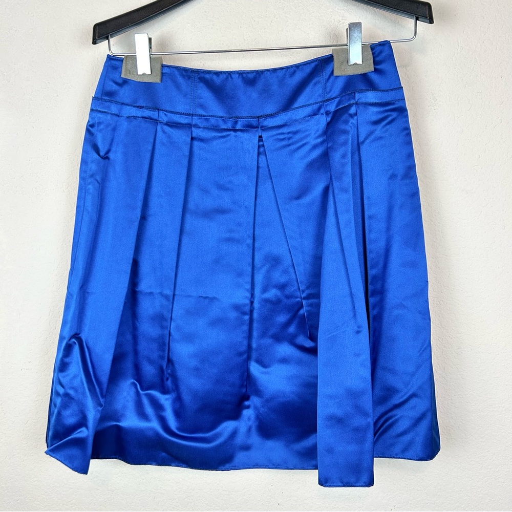 Vera Wang Lavender Label Silk Royal Blue A Line Midi Skirt